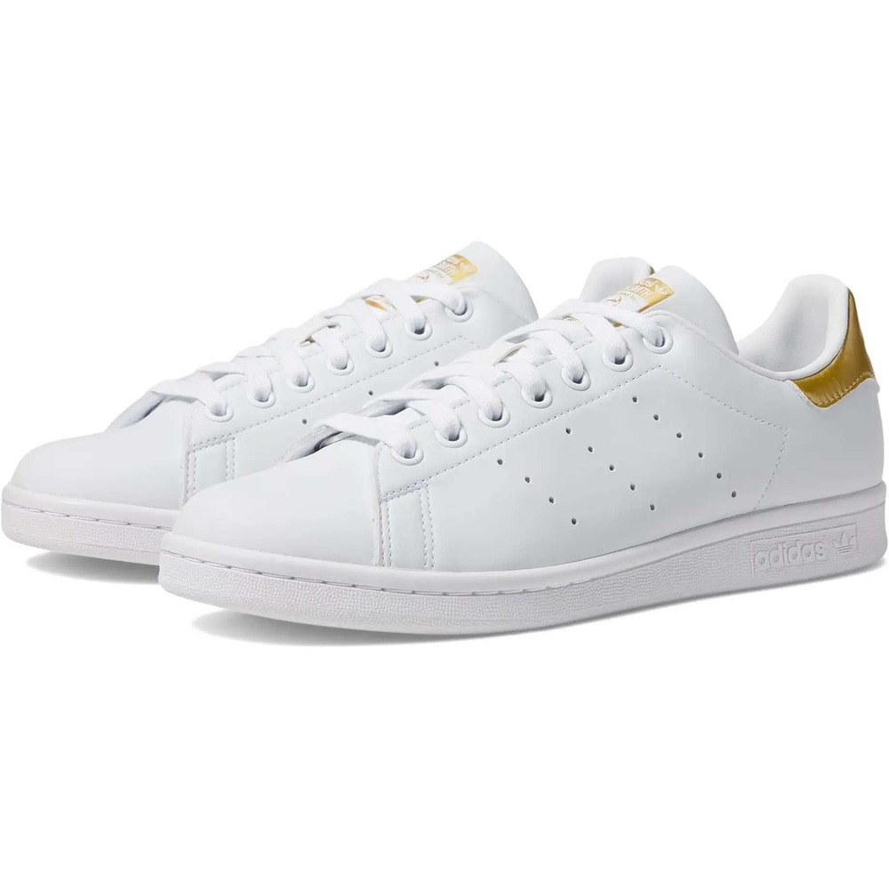 Adidas Stan Smith White Gold Leather Casual Sneakers Shoes Size 9 Streetwear